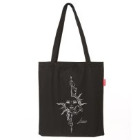 Baghashtag Ay ve Güneş Baskılı Siyah Bez Çanta