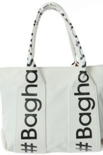 Baghashtag Beyaz Mini Su Geçirmez Kulp Yazılı Tote Çanta