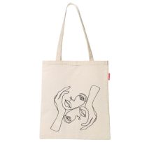 Baghashtag Bez Çanta Eller Yüzde Baskılı