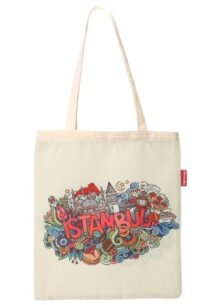 Baghashtag İstanbul Grafiti Baskılı Bez Çanta