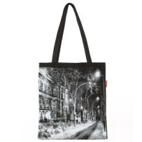 Baghashtag Karlı Sokak Baskılı Siyah Bez Çanta