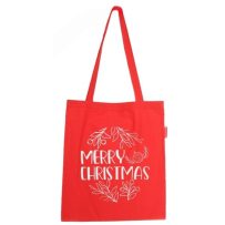 Baghashtag Merry Christmas Baskılı Kırmızı Bez Çanta