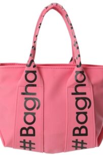 Baghashtag Pembe Mini Su Geçirmez Kulp Yazılı Tote Çanta