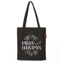 Baghashtag Siyah Bez Çanta Merry Christmas Baskılı
