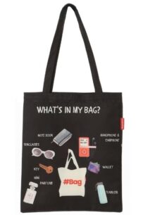 Baghashtag What is in My Bag Baskılı Bez Çanta