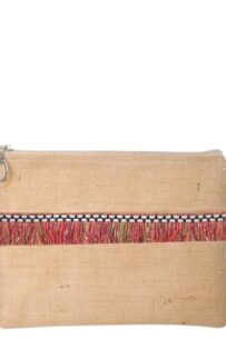 Baghashtag Kırmızı İp Püsküllü Jüt Clutch Bez Çanta