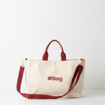 Baghashtag #BagSeries Bordo Kanvas Tote Çanta