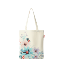 Baghashtag Canlı Çiçekler Baskılı Bez Çanta