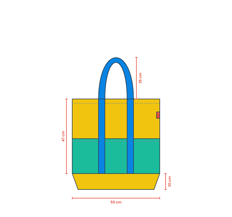 Baghashtag Color Pop 96 Limited Edition: 6 Cepli Çok Renkli File Plaj Çantası - Görsel 2