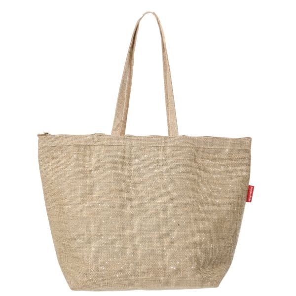 Baghashtag Fermuarlı Simli Jüt Plaj Çantası - Görsel 18