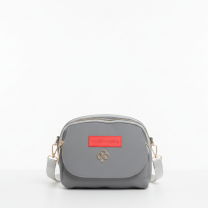 Baghashtag Gri Kapaklı Su Geçirmez 3 Gözlü Deri Çanta