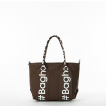 Baghashtag Kahverengi Mini Su Geçirmez Kulp Yazılı Tote Çanta