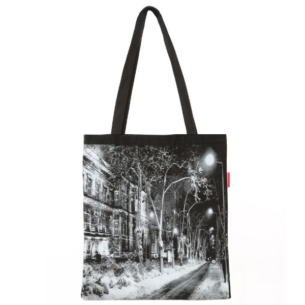 Baghashtag Karlı Sokak Baskılı Siyah Bez Çanta - Görsel 21