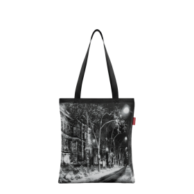 Baghashtag Karlı Sokak Baskılı Siyah Bez Çanta