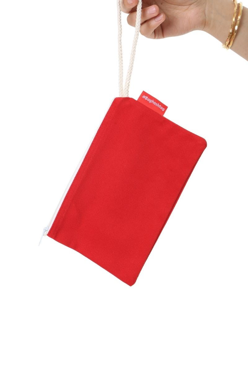 Baghashtag Kırmızı Clutch Bez Çanta 5 Baghashtag Kırmızı Clutch Bez Çanta - Görsel 5