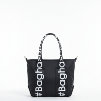 Baghashtag Lacivert Mini Su Geçirmez Kulp Yazılı Tote Çanta