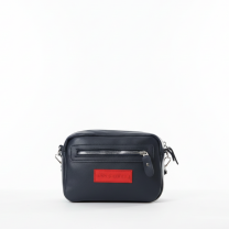 Baghashtag Lacivert Minik Unisex 3 Gözlü Deri Çanta