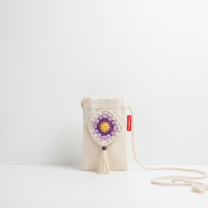 Baghashtag Mor Desen El İşlemeli Kanvas Telefon Çantası