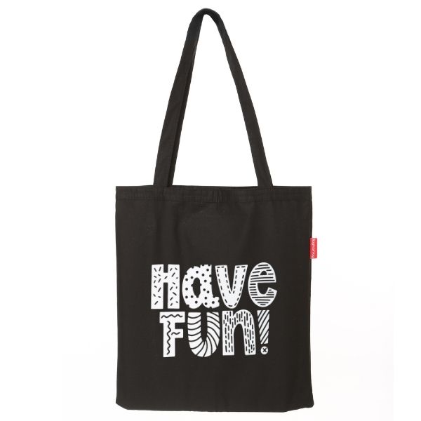 Baghashtag Siyah Bez Çanta Have Fun Baskılı - Görsel 26