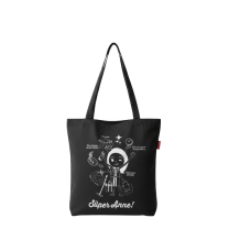 Baghashtag Siyah Bez Çanta Süper Anne Baskılı