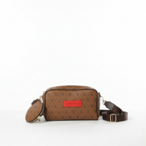 Baghashtag Taba Minimal Desenli Çift Fermuarlı Deri Çanta