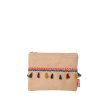 Baghashtag Vintage Pon Pon Püsküllü Jüt Clutch Bez Çanta