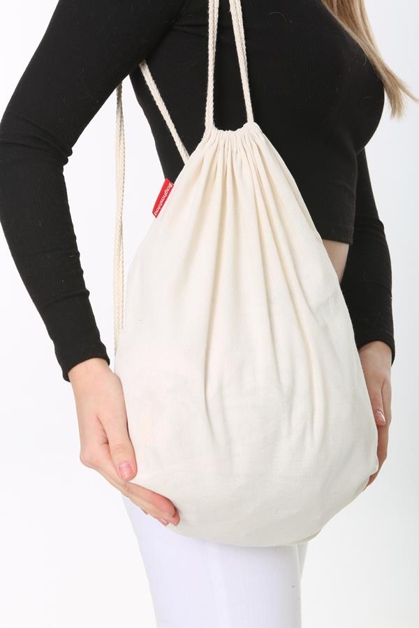 Baghashtag Baskısız Ham Bez Büzgülü Sırt Bez Çantası 9 Baghashtag Baskısız Ham Bez Büzgülü Sırt Bez Çantası - Görsel 9