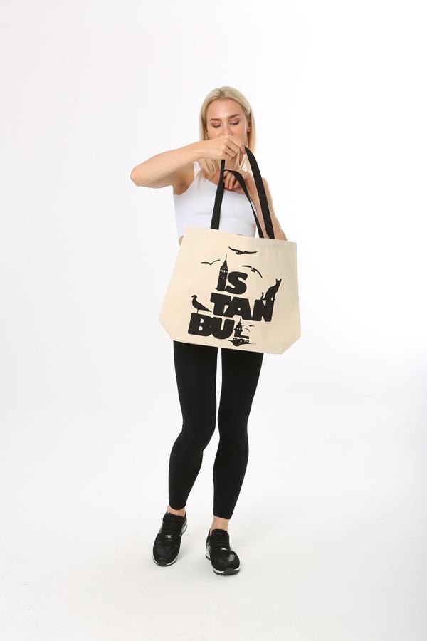 Baghashtag İstanbul Baskılı Kanvas Bez Çanta - Görsel 5