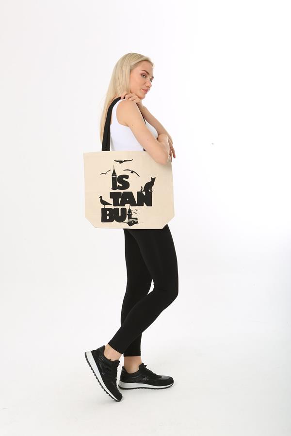 Baghashtag İstanbul Baskılı Kanvas Bez Çanta - Görsel 6