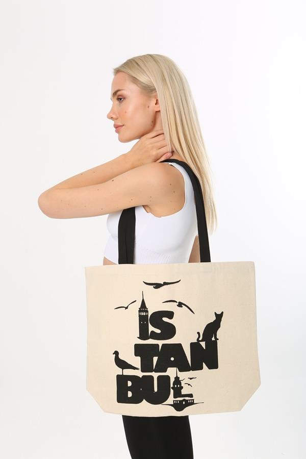 Baghashtag İstanbul Baskılı Kanvas Bez Çanta - Görsel 9