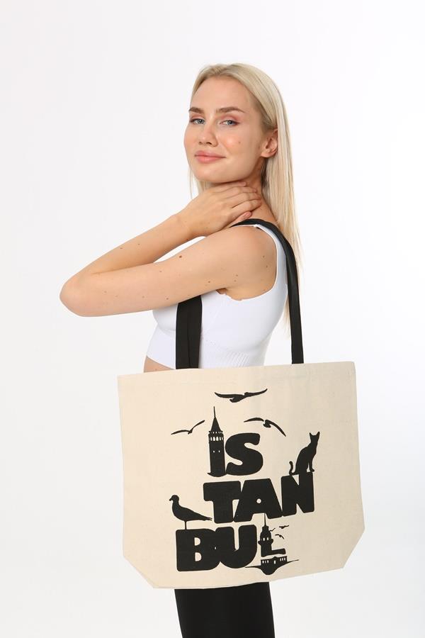Baghashtag İstanbul Baskılı Kanvas Bez Çanta - Görsel 10
