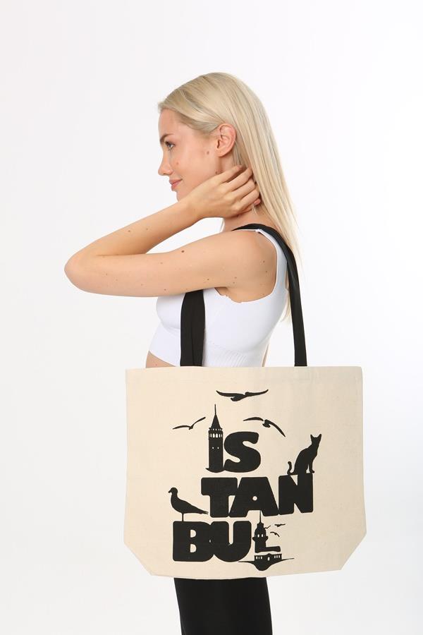 Baghashtag İstanbul Baskılı Kanvas Bez Çanta - Görsel 11