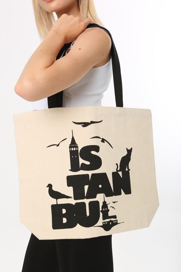 Baghashtag İstanbul Baskılı Kanvas Bez Çanta - Görsel 12