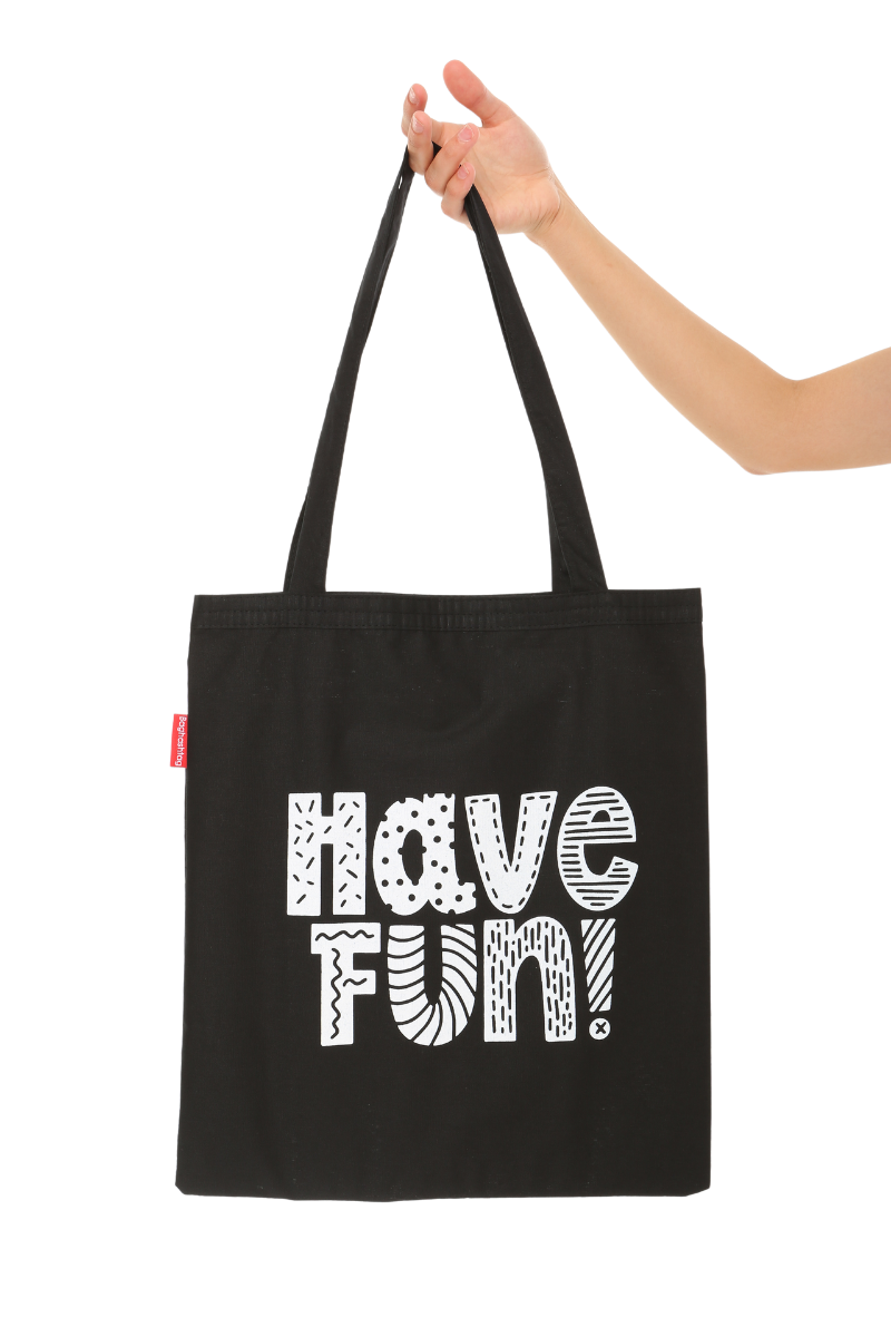 Baghashtag Siyah Bez Çanta Have Fun Baskılı - Görsel 25