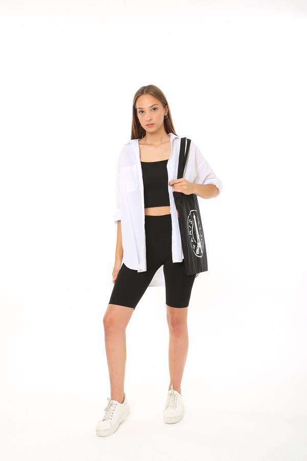 Baghashtag Siyah Bez Çanta Paris Baskılı - Görsel 17