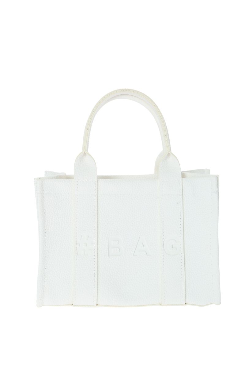 Baghashtag Beyaz Deri Mini Tote Çanta - Görsel 12