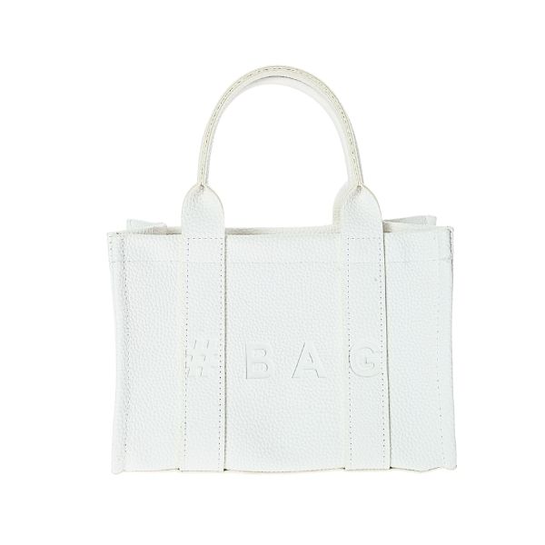 Baghashtag Beyaz Deri Mini Tote Çanta - Görsel 29