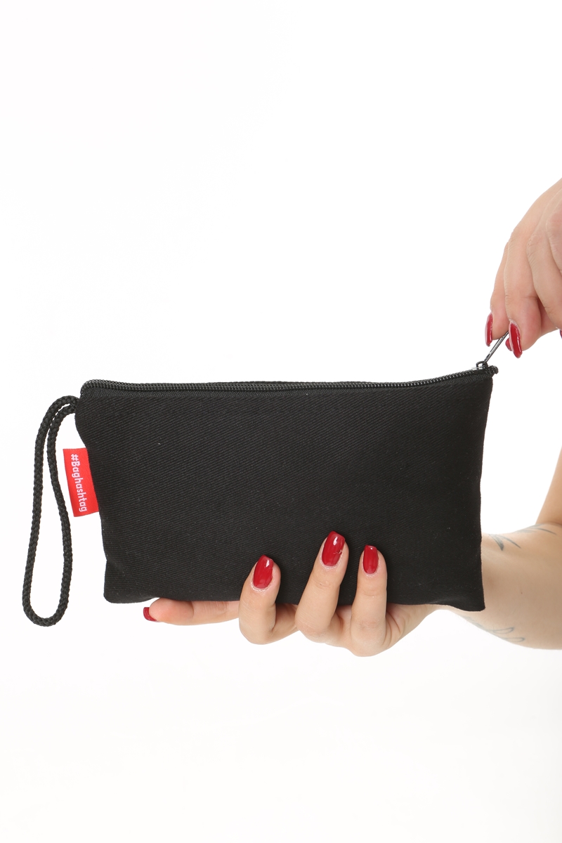 Baghashtag Siyah Clutch Bez Çanta - Görsel 11