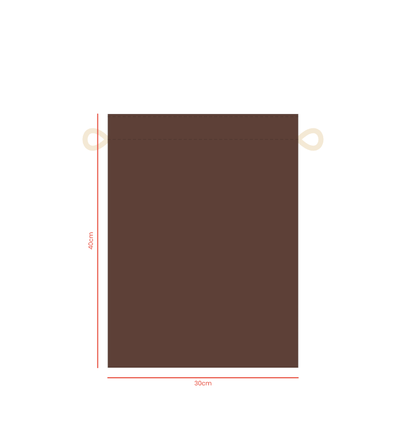 Baghashtag Kahverengi Bez Kese 30 cm x 40 cm - Görsel 2