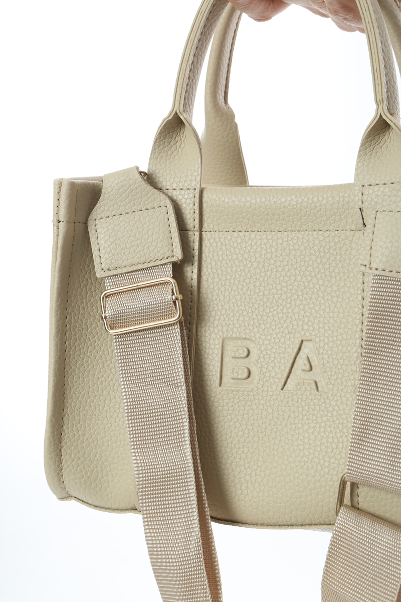 Baghashtag Krem Deri Mini Tote Çanta - Görsel 11