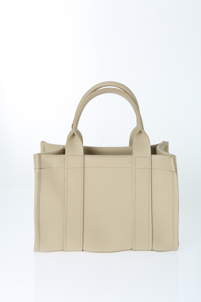 Baghashtag Krem Deri Mini Tote Çanta - Görsel 18