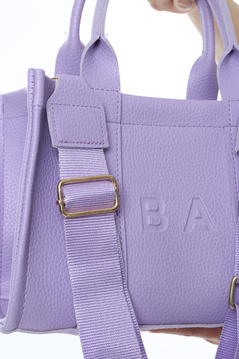 Baghashtag Lila Deri Mini Tote Çanta - Görsel 11
