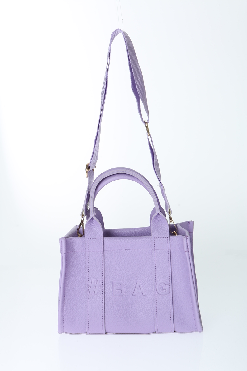 Baghashtag Lila Deri Mini Tote Çanta - Görsel 16