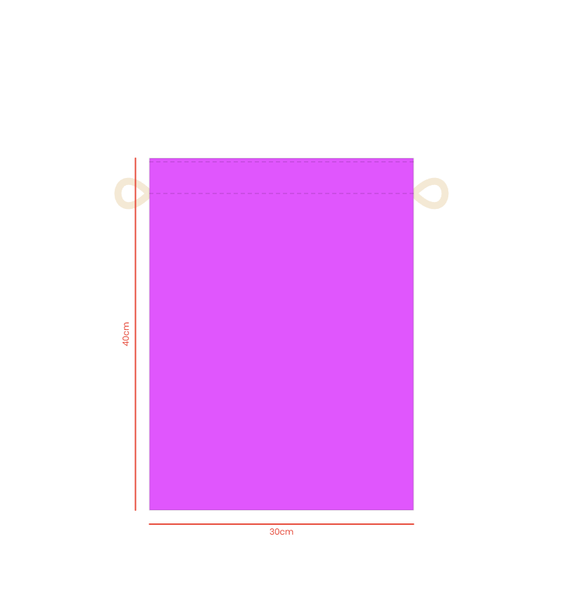 Baghashtag Pembe Bez Kese 30 cm x 40 cm - Görsel 2