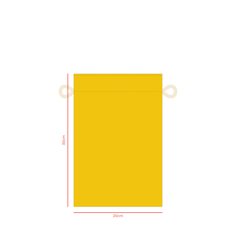 Baghashtag Sarı Bez Kese 20 cm x 30 cm - Görsel 2