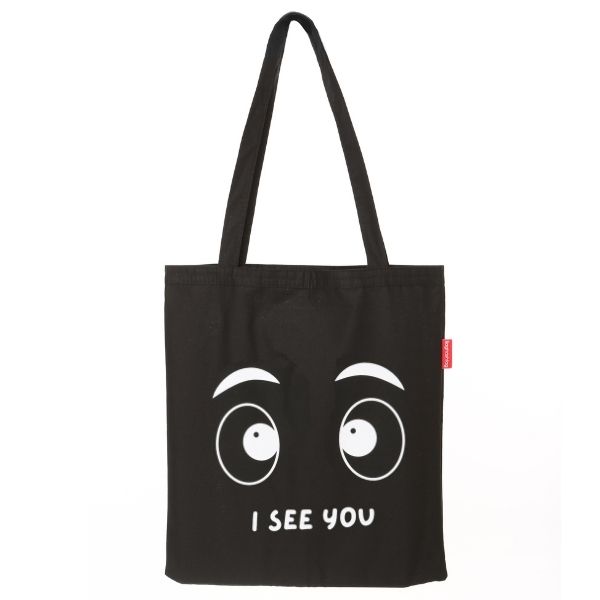 Baghashtag Siyah Bez Çanta I See You Baskılı - Görsel 17