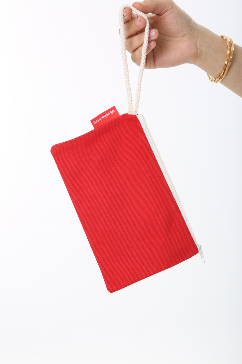 Baghashtag Kırmızı Clutch Bez Çanta - Görsel 3