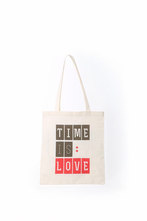 Baghashtag Time is Love Baskılı Bez Çanta - Görsel 5