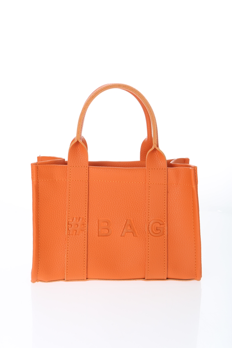 Baghashtag Turuncu Deri Mini Tote Çanta - Görsel 18