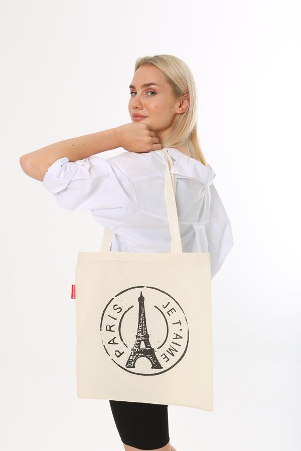 Baghashtag Paris Baskılı Bez Çanta - Görsel 9